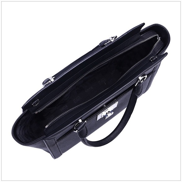 NWT BLACK AND SILVER MICHAEL KORS TINA MD SATCHEL - Picture 6 of 7